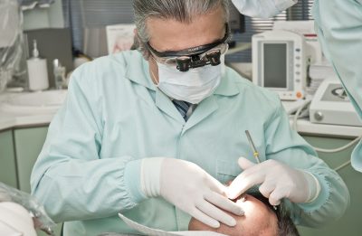 Dentist with patient